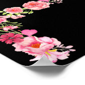 Cool Initial Alphabet Monogram Flowers Floral Lett Poster (Ecke)