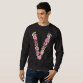 Cool Initial Alphabet Monogram Flowers Floral Lett Sweatshirt (Vorne ganz)
