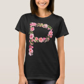 Cool Initial Alphabet Monogram Flowers Floral Lett T-Shirt (Vorderseite)
