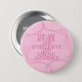 Cool, Intelligent, Stark, Furchtlos, Chefin, Rosa Button (Vorne & Hinten)