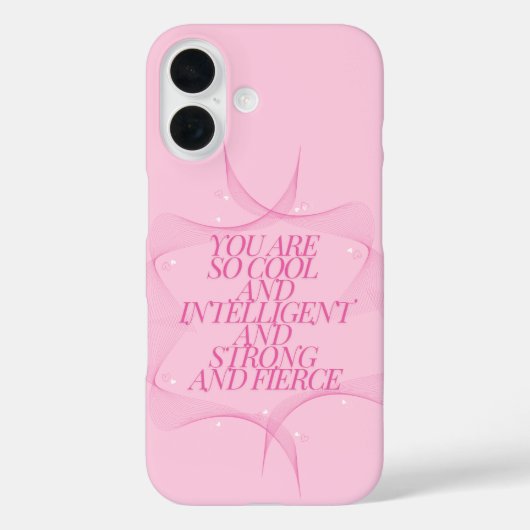 Cool, Intelligent, Stark, Furchtlos, Chefin, Rosa Case-Mate iPhone Hülle (Rückseite)