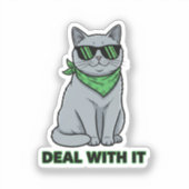 Cool Irish Cat With Sunglasses Swag St Patrick  Aufkleber (Vorderseite)