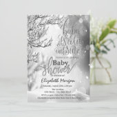 Cool ist die kalte Outside Winter Tree Babydusche Einladung (Stehend Vorderseite)