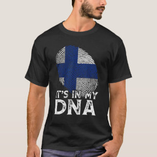 Cool ist es in meiner DNA Finnland Flag Fingerprin T-Shirt