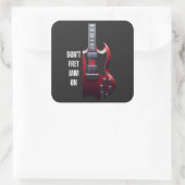 Cool Jam Guitar Teacher Quadratischer Aufkleber (Tasche)
