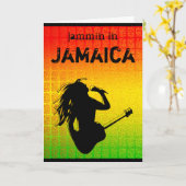 Cool Jammin in Jamaica Reggae Rastaman Rastafari Karte (Gelbe Blume)