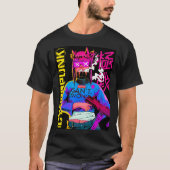 Cool Japanese Cyberpunk Girl Vaporwave Urban Style T-Shirt (Vorderseite)