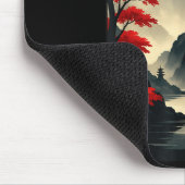 Cool Japanese Pagoda Castle Mountain Landscape Gra Mousepad (Ecke)