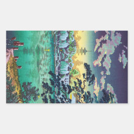 Cool japanese Ueno Shinobazu Pond Tsuchiya Koitsu Rechteckiger Aufkleber