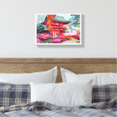 Cool Japanisch Red Tempel Spring Asano Takeji Leinwanddruck (Insitu (Schlafzimmer))