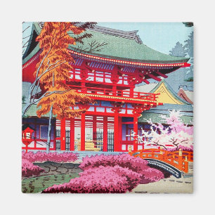Cool Japanisch Red Tempel Spring Asano Takeji Magnet