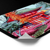 Cool Japanisch Red Tempel Spring Asano Takeji Poster (Ecke)