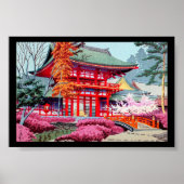 Cool Japanisch Red Tempel Spring Asano Takeji Poster (Vorne)
