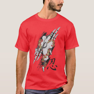 Cool Japanisch Samurai Letter Ninja Warrior T Comb T-Shirt