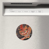 Cool Japanisch Yokai Oni King Fine Art Magnet (In Situ (Geschirrspüler))