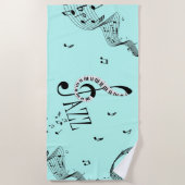 Cool Jazz Aqua Strandtuch (Vorderseite)