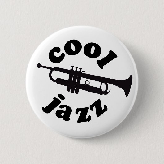 cool jazz print silhouette trumpet button (Vorderseite)