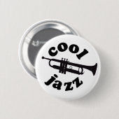 cool jazz print silhouette trumpet button (Vorne & Hinten)