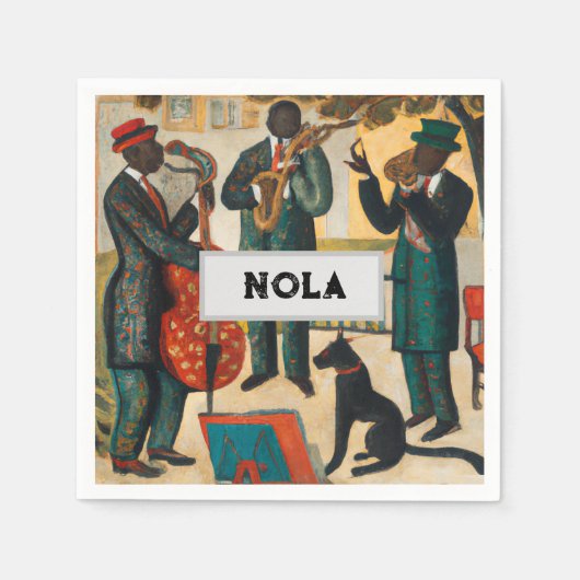 Cool Jazz Trio in NOLA Paper Napkin Serviette (Vorderseite)