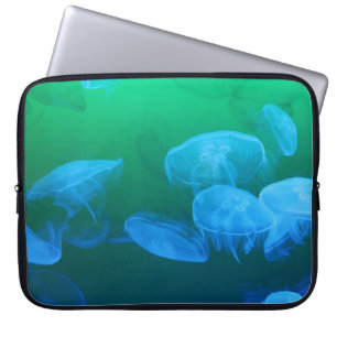 Cool Jellyfish Green Blue Gradient Laptopschutzhülle