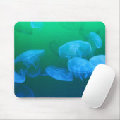 Cool Jellyfish Green Blue Gradient Mousepad (Mit Mouse)