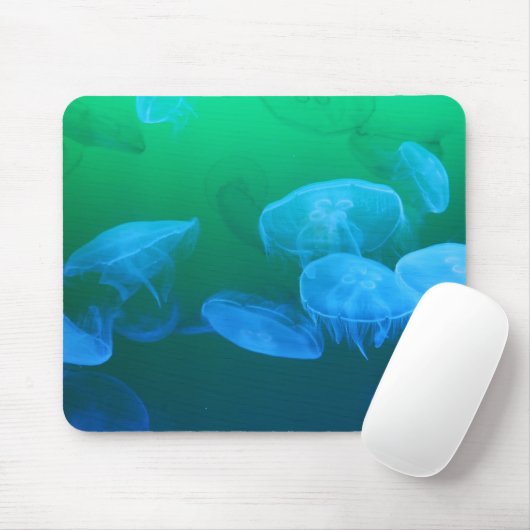 Cool Jellyfish Green Blue Gradient Mousepad (Mit Mouse)