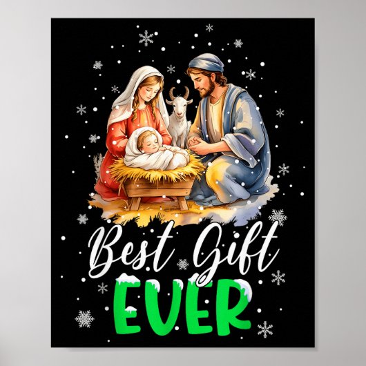 Cool Jesus Nativity Scene Christian Best Ever Chri Poster (Vorne)
