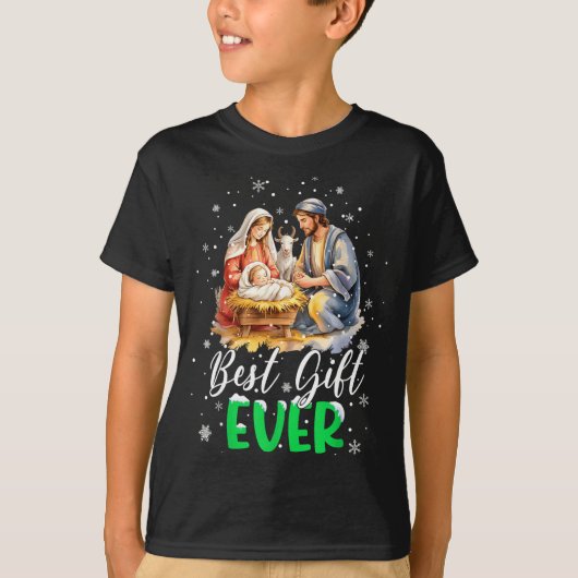 Cool Jesus Nativity Scene Christian Ever Christmas T-Shirt (Vorderseite)