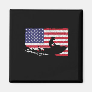Cool Jet Ski for Men Skiers US amerikanische Flagg Magnet