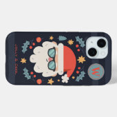 Cool Jolly Santa Claus Monogram Initial Case-Mate iPhone Hülle (Rückseite (Horizontal))