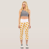 Cool Juicy Orange Fruchtscheiben weiß Capri Leggings (Vorderseite)