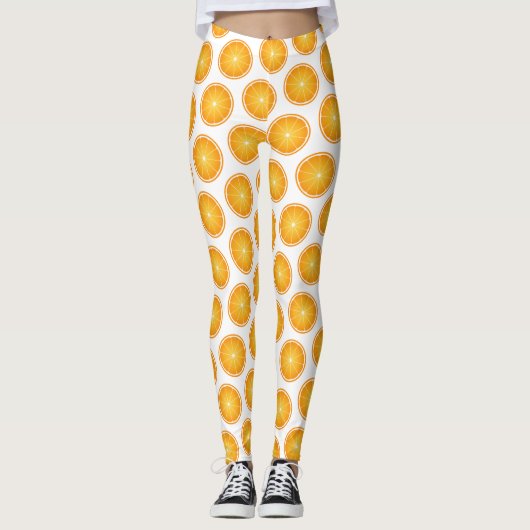 Cool Juicy Orange Fruchtscheiben weiß Leggings (Vorderseite)