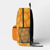 Cool Juicy Orange gelbe Fruchtscheiben Monogramm Bedruckter Rucksack (Rechts)
