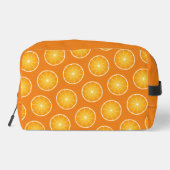 Cool Juicy Orange gelbe Fruchtscheiben Monogramm Waschbeutel (Rückseite)