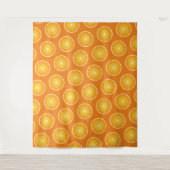 Cool Juicy Orange gelbe Fruchtscheiben Wand Wandteppich (Vorderseite)