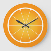 Cool Juicy Orange Obstschnitt Große Wanduhr (Vorderseite)
