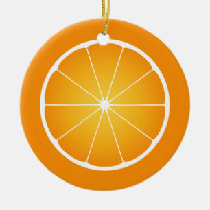 Cool Juicy Orange Obstschnitt Keramik Ornament