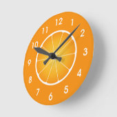 Cool Juicy Orange Obstschnitt mit Zahlen Runde Wanduhr (Winkel)
