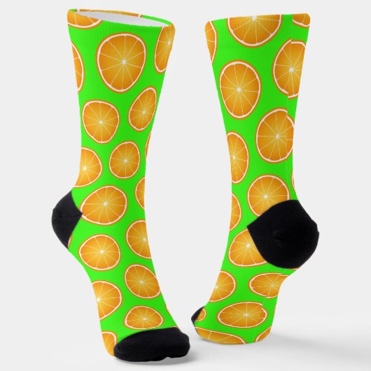 Cool Juicy Orange Obstschnitt Nebel grün Socken (Gewinkelt)