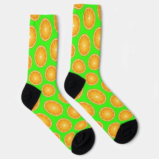 Cool Juicy Orange Obstschnitt Nebel grün Socken (Rechts)
