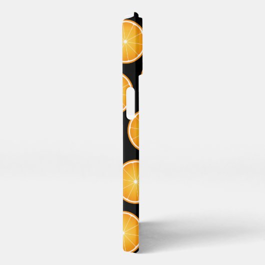 Cool Juicy Orange Obstschnitten auf schwarz iPhone Hülle (Rechte Seite)