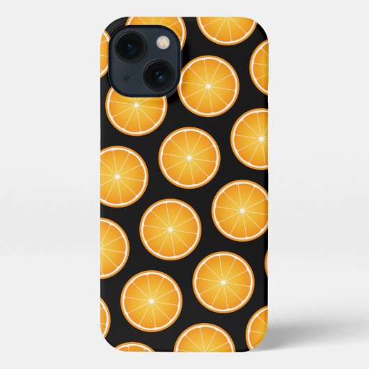 Cool Juicy Orange Obstschnitten auf schwarz iPhone Hülle (Rückseite)