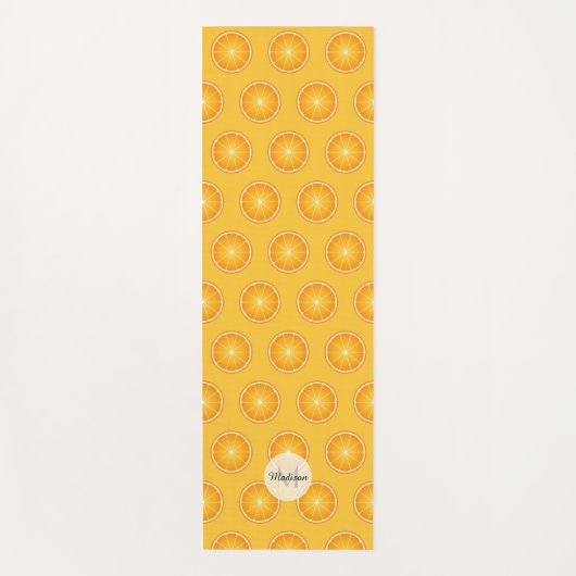 Cool Juicy Orange-Schnittmuster Monogramm Yogamatte (Vorderseite)