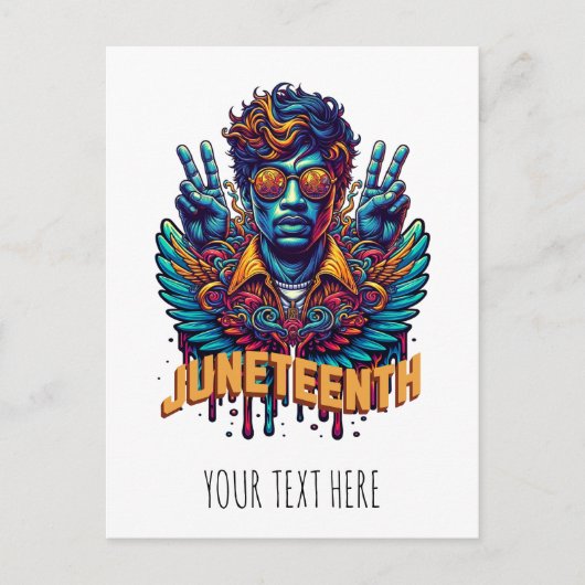 Cool Juneteenth Black History Month Angel Freedom  Postkarte (Vorderseite)