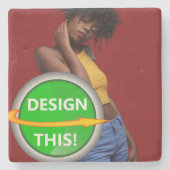 COOL! Kalkstein-Untersetzer - kundenspezifisch Steinuntersetzer (Vorderseite)