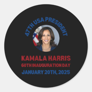 Cool Kamala Harris 2024 Einweihungstag Souvenir Runder Aufkleber