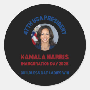 Cool Kamala Harris 2024 Einweihungstag Win Natio Runder Aufkleber