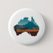 Cool Kangaroo Australien Reiseunterstützung Austra Button (Vorderseite)