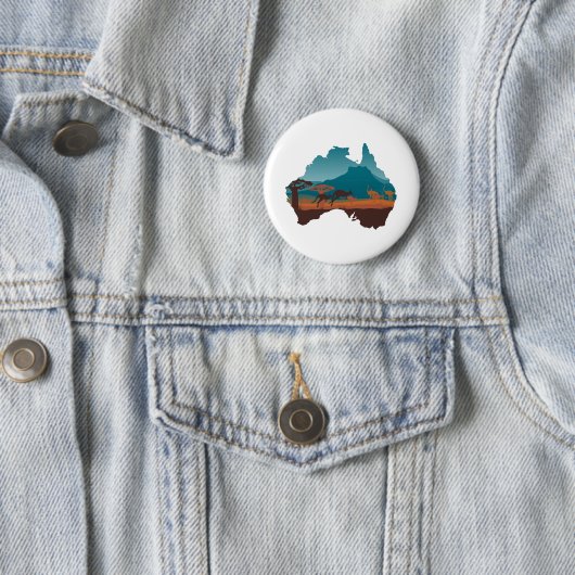 Cool Kangaroo Australien Reiseunterstützung Austra Button (Beispiel)