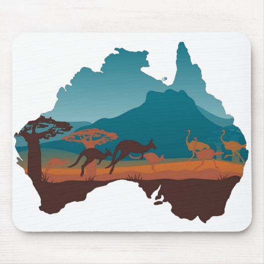 Cool Kangaroo Australien Reiseunterstützung Austra Mousepad (Vorne)